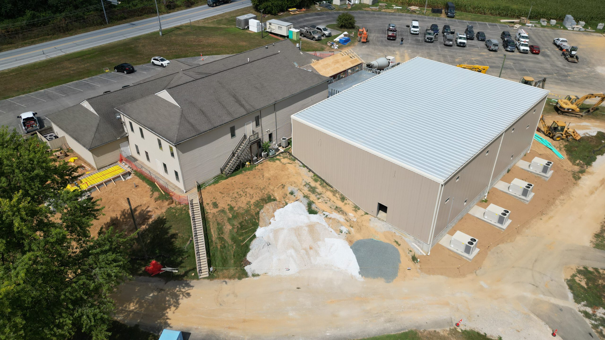 Drone shot of a recent construction project completed by Lobar Associates